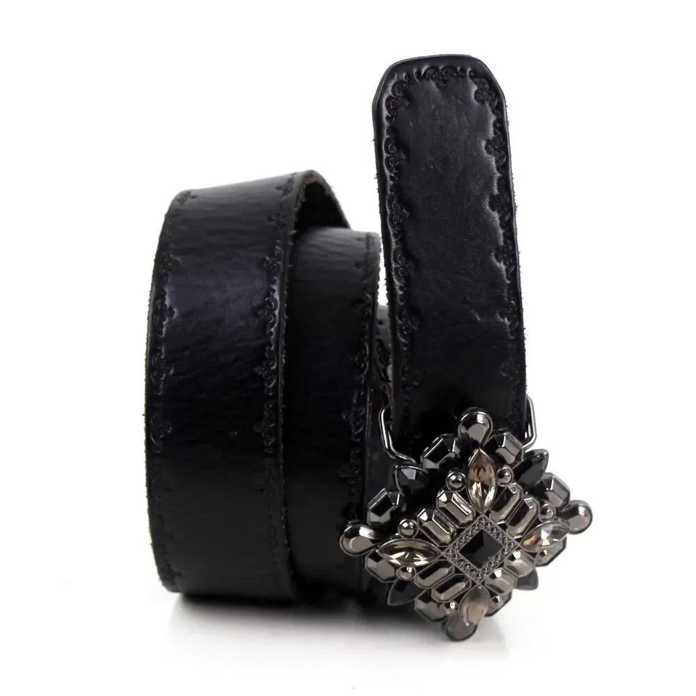Fossil BLACK GENUINE LEATHER 1 3/8